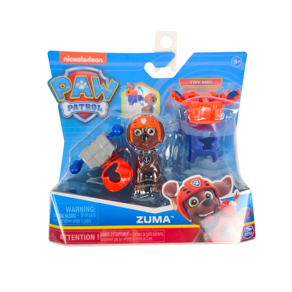 Paw Patrol Zuma Action Pack Figure Set with 2 Clip-On Uniforms, Spin Master